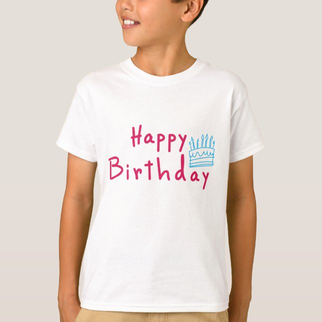 Happy Birthday Cake Design T-Shirt (Vorderseite)
