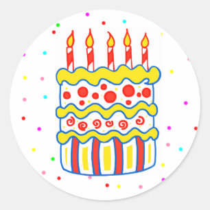 Happy Birthday Cake Gastgeschenk Stickers