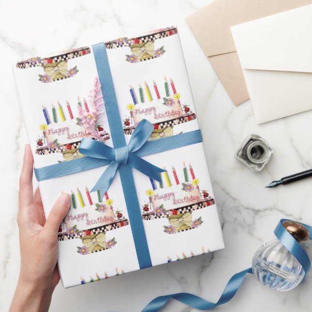 Happy Birthday Cake Geschenkpapier (Schenken)