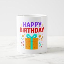 Happy Birthday Cake Graphic Jumbo-Tasse