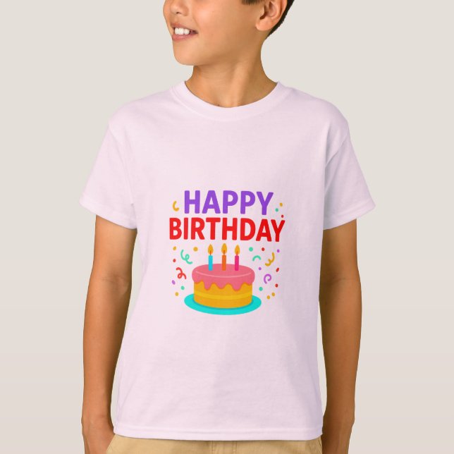 Happy Birthday Cake Graphic T-Shirt (Vorderseite)