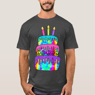 Happy Birthday Cake Hippie Gefärbte Krawatte Psych T-Shirt