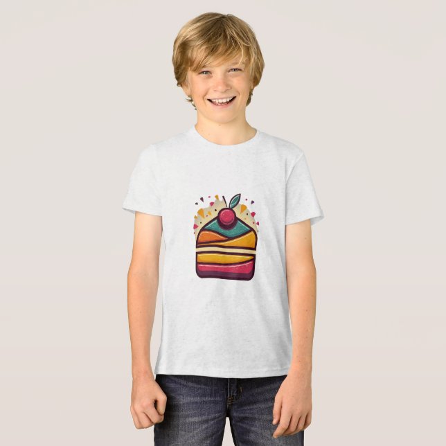 Happy Birthday Cake Jugend Tri-Blend Shirt (Vorderseite voll)