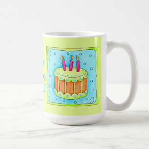Happy Birthday Cake Lime Green Tasse