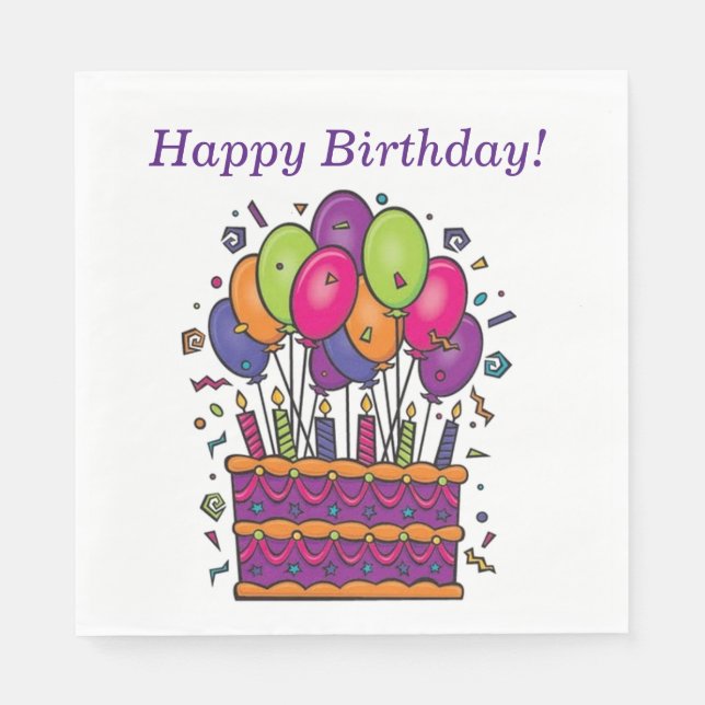 Happy Birthday Cake Napkins #1 Serviette (Vorderseite)