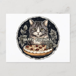 Happy Birthday cake niedliche Katze Postkarte