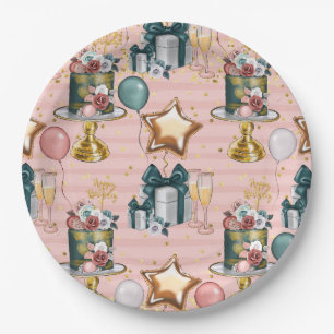 Happy Birthday Cake Pappteller