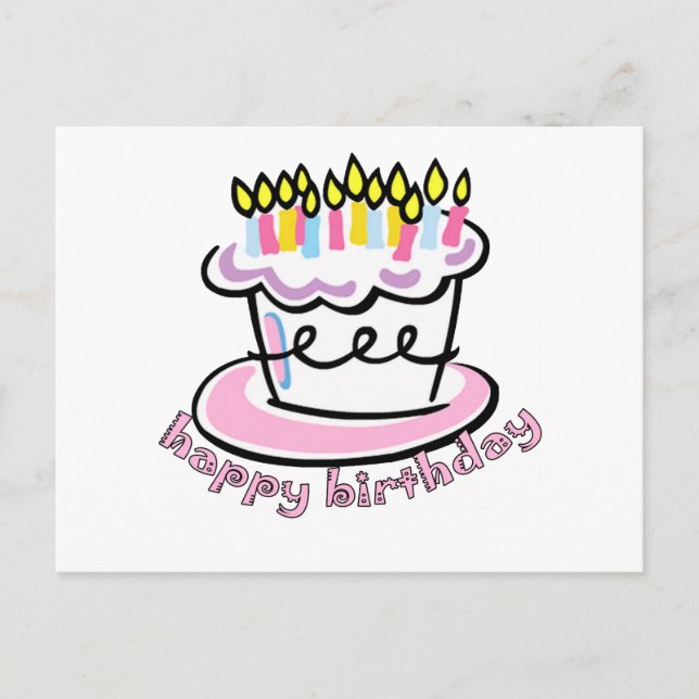 Happy Birthday cake Postkarte (Vorderseite)