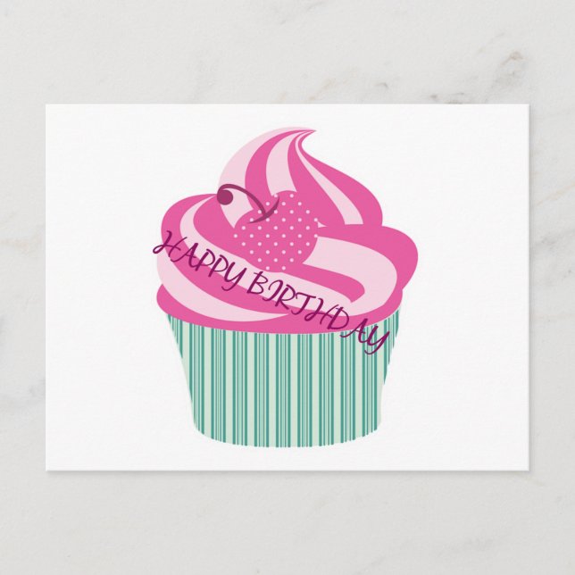 Happy Birthday Cake Postkarte (Vorderseite)