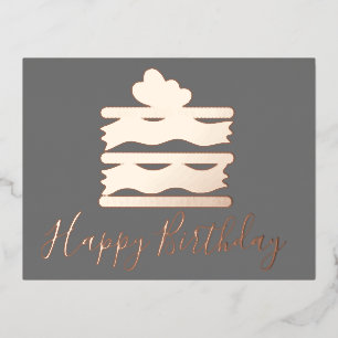 Happy Birthday Cake Slice Aquamarin Foil Holiday Folien Feiertagspostkarte