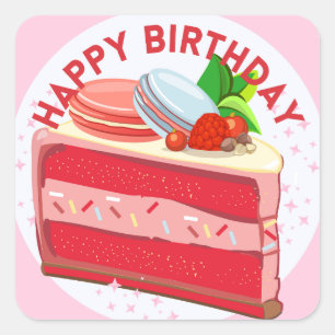 Happy Birthday Cake Sticker