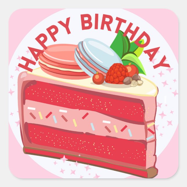 Happy Birthday Cake Sticker (Vorderseite)