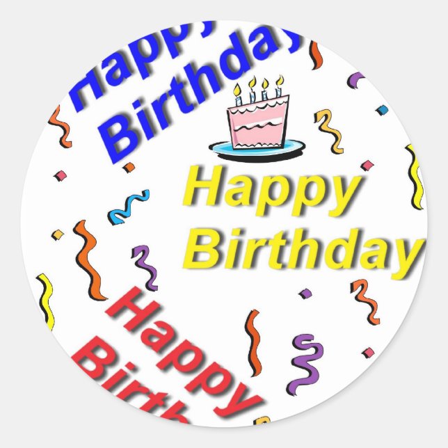 Happy Birthday Cake Sticker (Vorderseite)