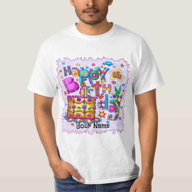 Happy Birthday Cake T - Shirt (Vorderseite)