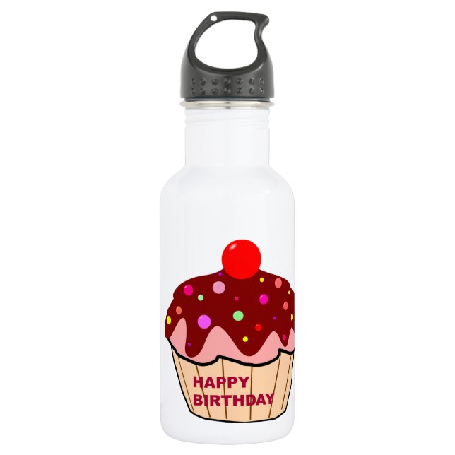 Happy Birthday Cake Trinkflasche (Vorderseite)