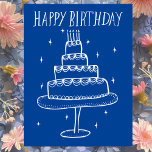 Happy Birthday Cake Whimsical Sketch Doodle Postkarte<br><div class="desc">Süß zeichnend ein niedlicher Kuchen, um jemandem einen guten Geburtstag zu wünschen! Klicken Sie auf "Bearbeiten mit dem Designwerkzeug", um die Schriftart, Farben und Einstellungen anzupassen. Sie können auch die Hintergrundfarbe ändern oder meinen Shop für weitere Farboptionen Karo lassen. Passen Sie Ihren eigenen Text an. Karo meinen Shop für mehr...</div>