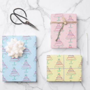 Happy Birthday Cakes Niedlich Charming Muster Gesc Geschenkpapier Set