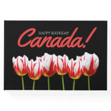 Happy Birthday Canada Day Maple Leaf Tulips