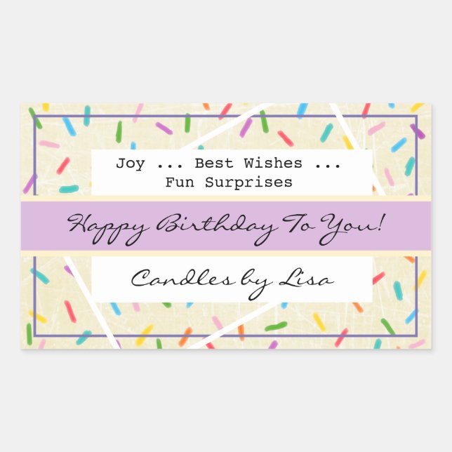 Happy Birthday Candle Making Labels Rechteckiger Aufkleber (Vorderseite)