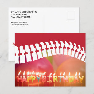 Happy Birthday Candles and Spine Chiropractic Postkarte