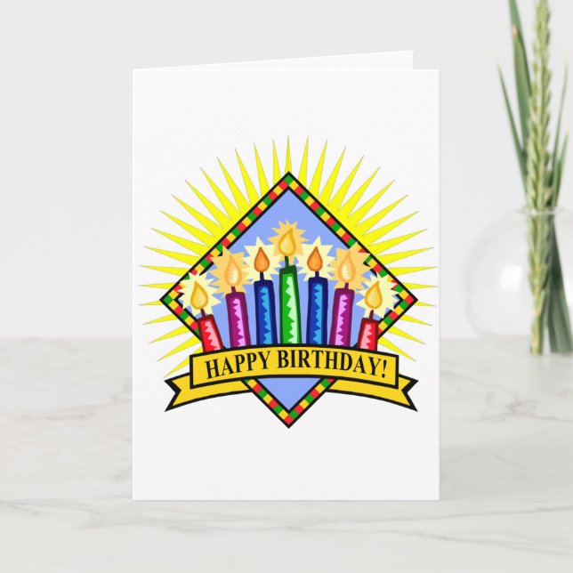 Happy Birthday Candles Karte (Vorderseite)
