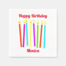 Happy Birthday Candles Paper Napkin Serviette