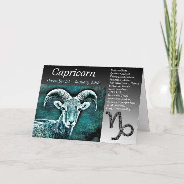 Happy Birthday Capricorn Horoscope Zodiac Karte (Vorderseite)