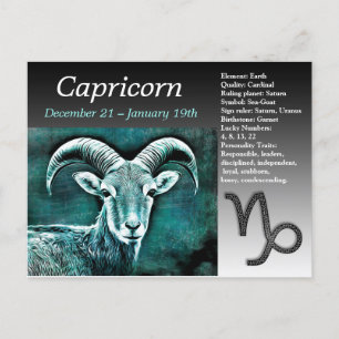 Happy Birthday Capricorn Horoscope Zodiac Postkarte