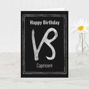 Happy Birthday Capricorn Silber zodiac Astrologie Karte