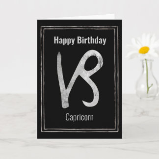 Happy Birthday Capricorn Silber zodiac Astrologie Karte