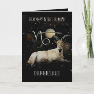 Happy Birthday Capricorn Ziege Saturn Gruß Karte