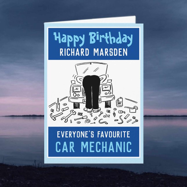 Happy Birthday Car Mechanic Karte (Von Creator hochgeladen)