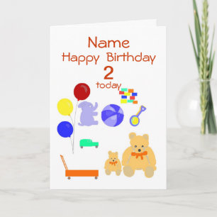 Happy Birthday Card 2 Jahre alt, Spielzeug, indivi Karte