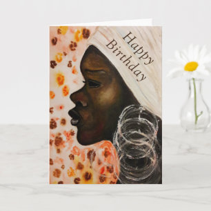 Happy Birthday Card African Beauty Girl Karte