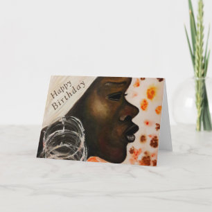 Happy Birthday Card Afrikanische Schönheit Frau Karte