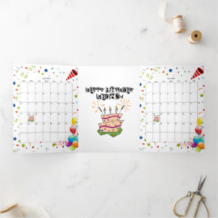 Happy Birthday Card April 2022 Kalender Dreimal Dreifach Gefaltete Karte