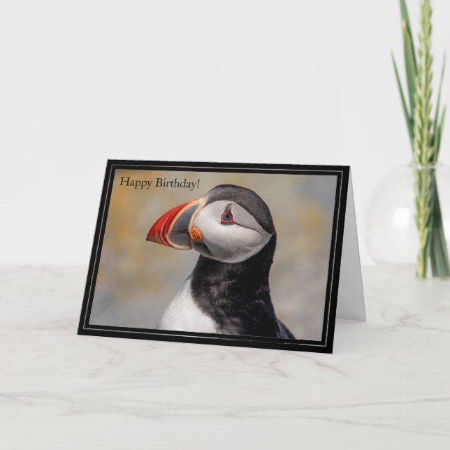 Happy Birthday Card Atlantic Puffin Karte (Vorderseite)