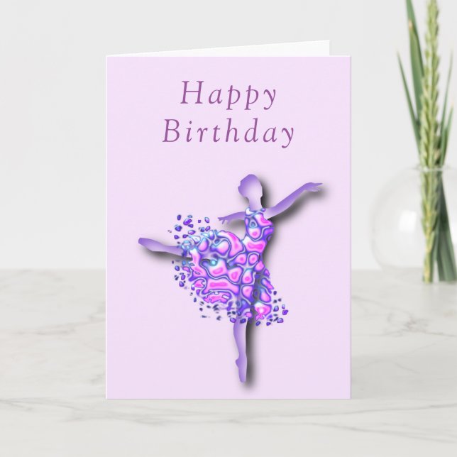 Happy Birthday Card Ballerina Ballet Dancer Karte (Vorderseite)