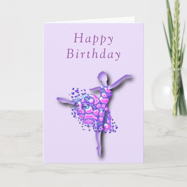 Happy Birthday Card Ballerina Ballet Dancer Karte (Vorderseite)
