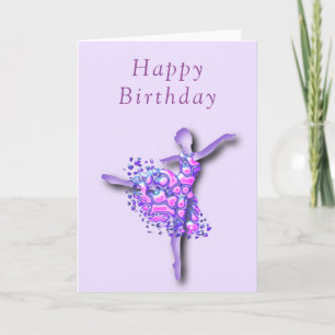 Happy Birthday Card Ballerina Ballet Dancer Karte