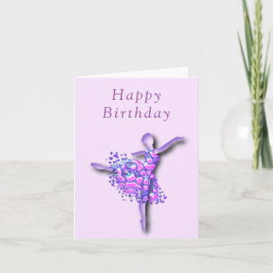 Happy Birthday Card Ballerina Ballet Dancer Karte