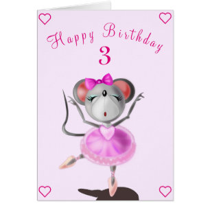 Happy Birthday Card Ballett Tänzerin Maus Ihre Jah