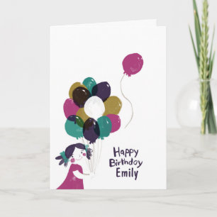 Happy Birthday Card Balloons Karte