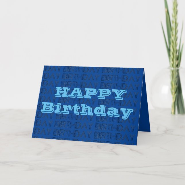 Happy Birthday Card Blaues geometrisches Design Karte (Vorderseite)