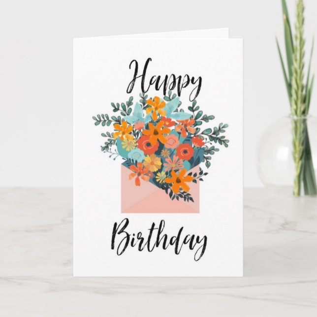 Happy Birthday Card Blume Envelope Karte (Vorderseite)