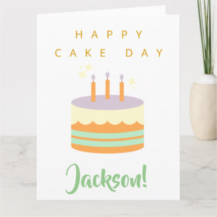 Happy Birthday Card Cake Day Individuelle Name Jac Karte