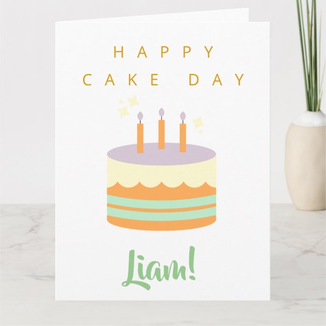 Happy Birthday Card Cake Day Individuelle Name Lia Karte (Vorderseite)