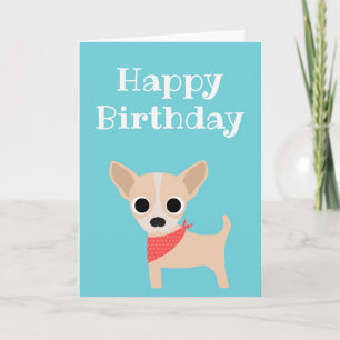 Happy Birthday Card Chihuahua Dog Blank Inside Karte