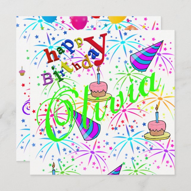 Happy Birthday Card Einladung (Vorne/Hinten)