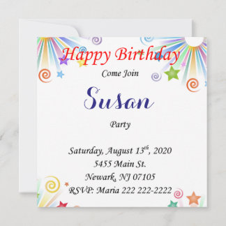 Happy Birthday Card Einladung